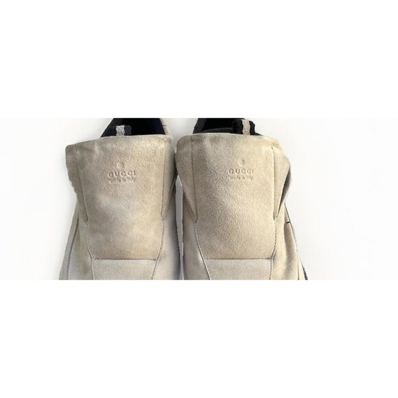 Gucci Beige Brown Suede Horsebit Slip Ons Men's Sz 8 US Shoes Made in Italy - Picture 4 of 15